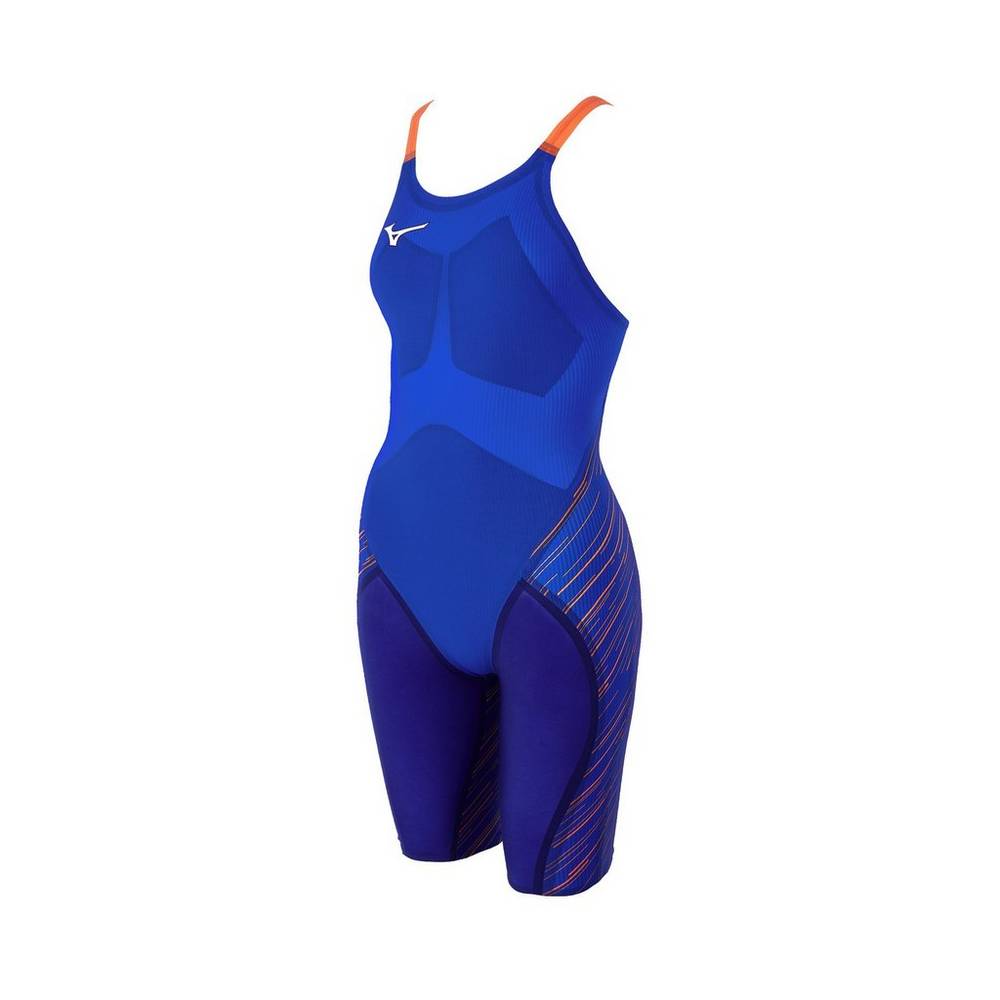 Roupa De Banho Mizuno GX-Sonic III ST Jammer - Mulher - Azul Marinho/Laranja - NXQEC6429